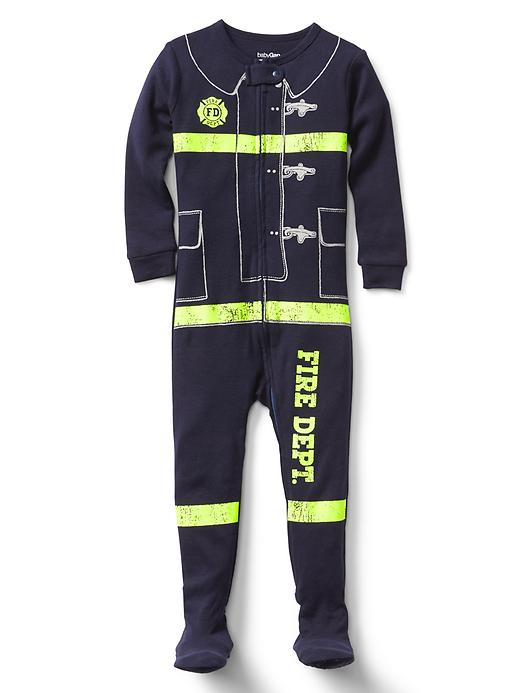 1 of 8 showing, with the color dark night of product Firefighter footed sleep one-piece
