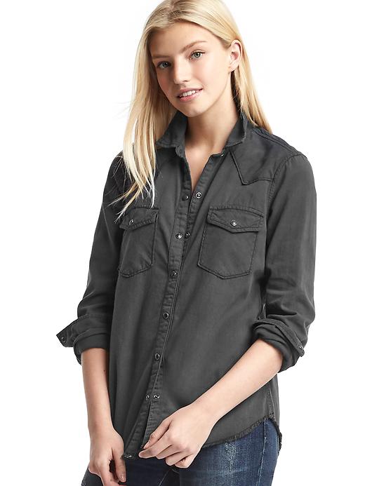 1 of 8 showing, with the color black of product 1969 relaxed western denim shirt