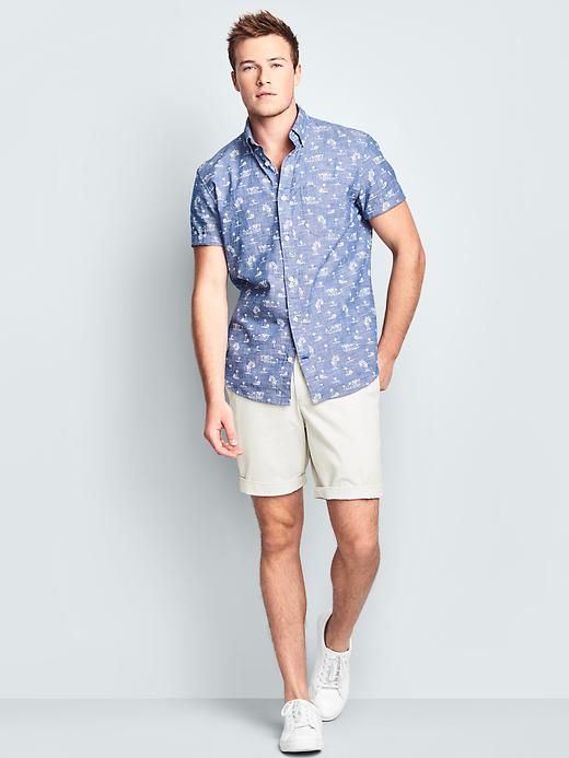 2 of 8 showing, with the color chino of product 10" Vintage Wash Shorts with GapFlex