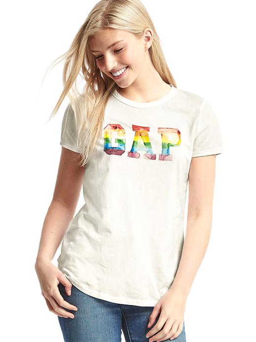 1 of 8 showing, with the color white of product Gap x GLAAD logo tee