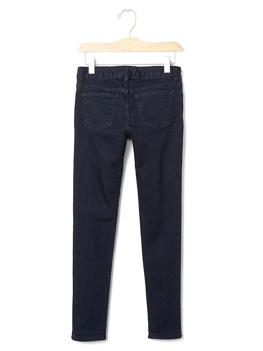2 of 8 showing, with the color indigo denim of product Kids Super Skinny Jeans with Fantastiflex