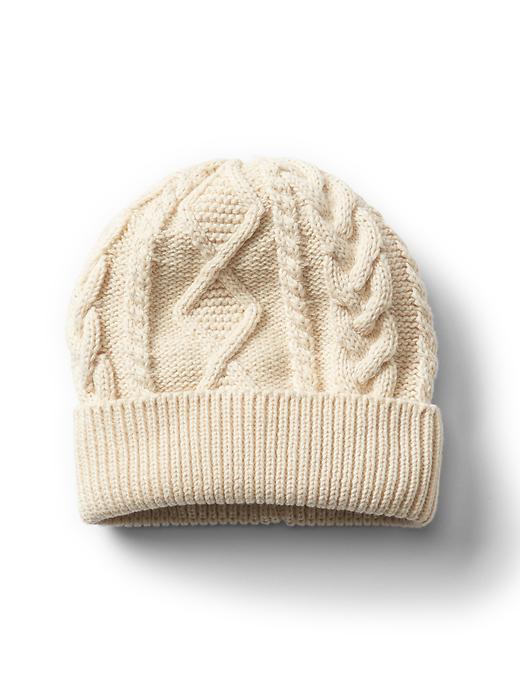 1 of 8 showing, with the color french vanilla of product Cable knit beanie