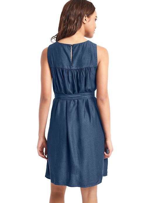 2 of 8 showing, with the color dark indigo of product TENCEL™ swing dress