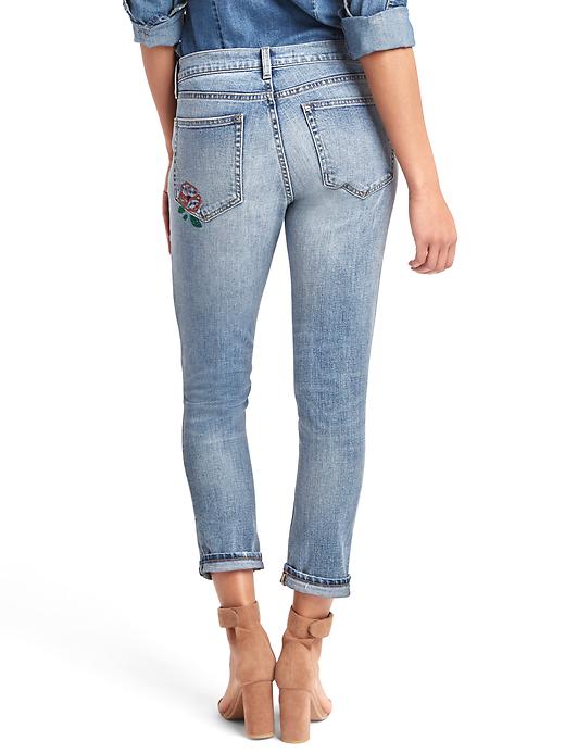 2 of 8 showing, with the color pale light of product AUTHENTIC 1969 embroidered best girlfriend jeans