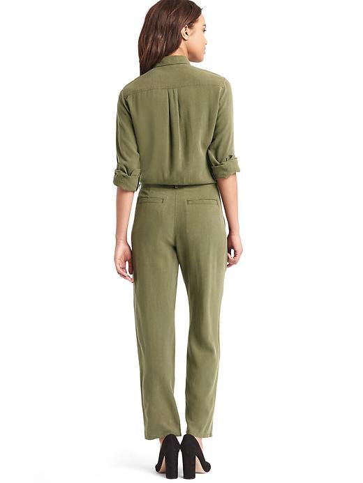 2 of 8 showing, with the color army jacket green of product TENCEL™ cargo jumpsuit