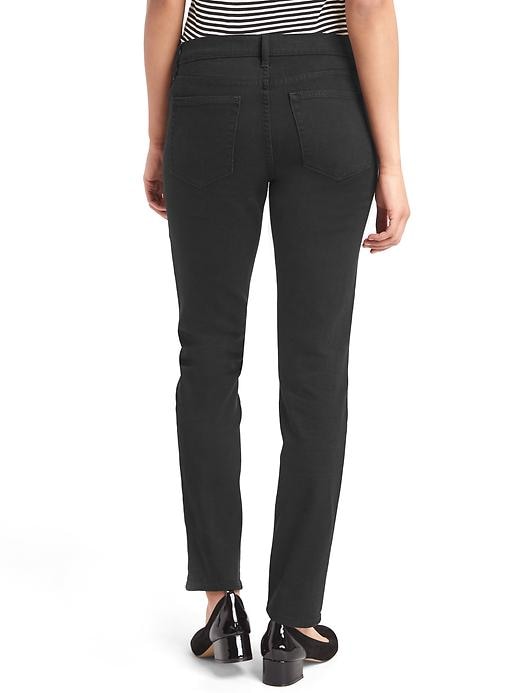 2 of 8 showing, with the color black of product Mid rise real straight jeans