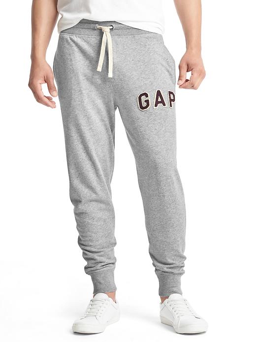 1 of 8 showing, with the color heather grey of product Textured logo sweats