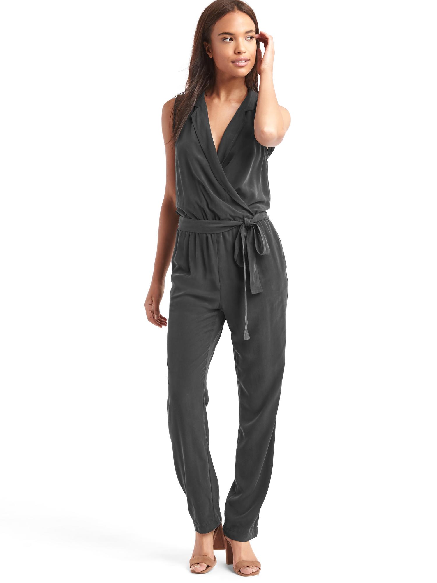 Soft lapel jumpsuit Gap