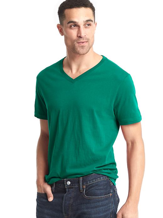 1 of 8 showing, with the color going green of product Classic V T-Shirt