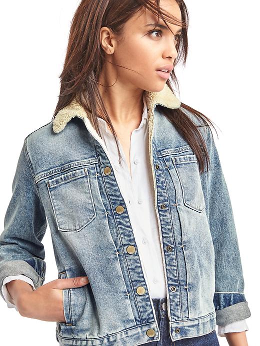 Image number 5 showing, 1969 sherpa denim jacket