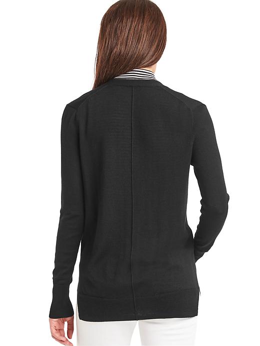 2 of 8 showing, with the color true black of product Merino wool cardigan