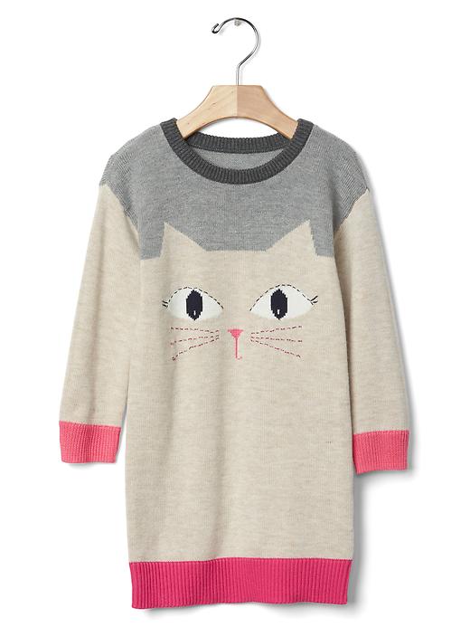 Intarsia cat sweater dress Gap