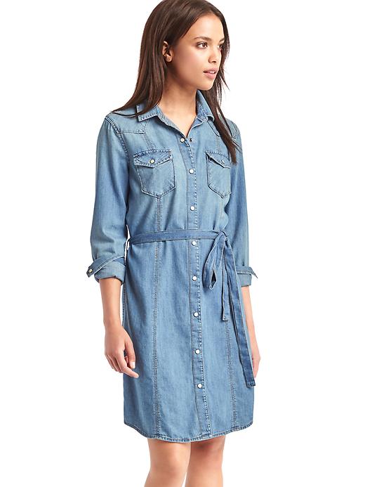 Image number 1 showing, 1969 denim western shirtdress