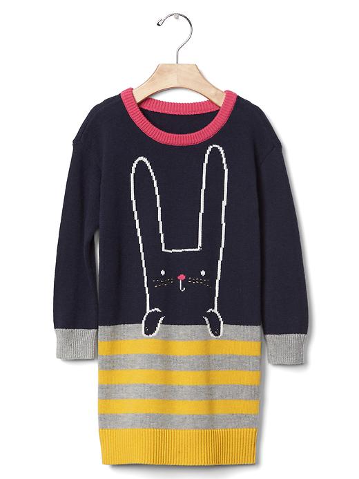 1 of 8 showing, with the color bunny of product Intarsia bunny sweater dress