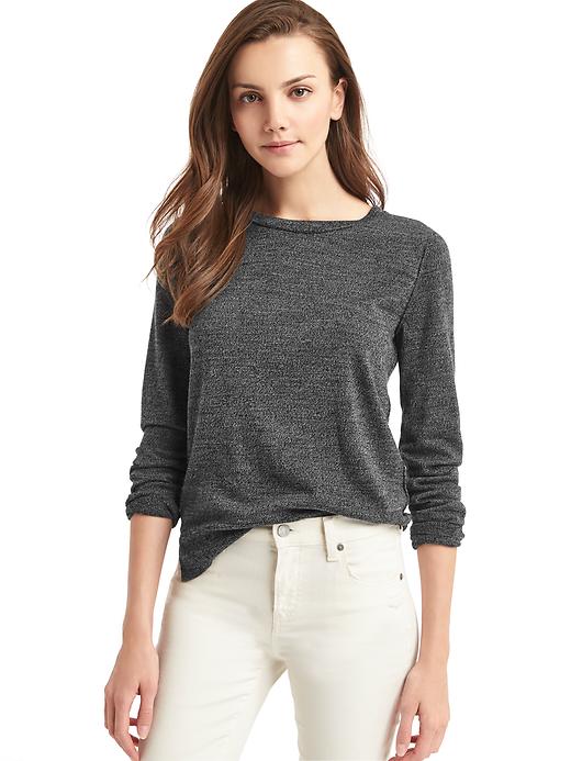 1 of 8 showing, with the color charcoal heather of product Merino wool sweater