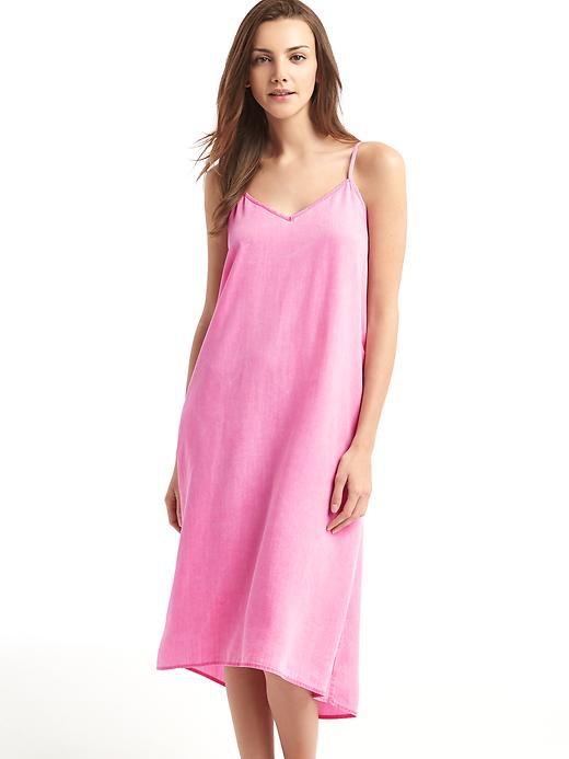 1 of 8 showing, with the color royal fuchsia of product TENCEL™ cami hi-lo dress
