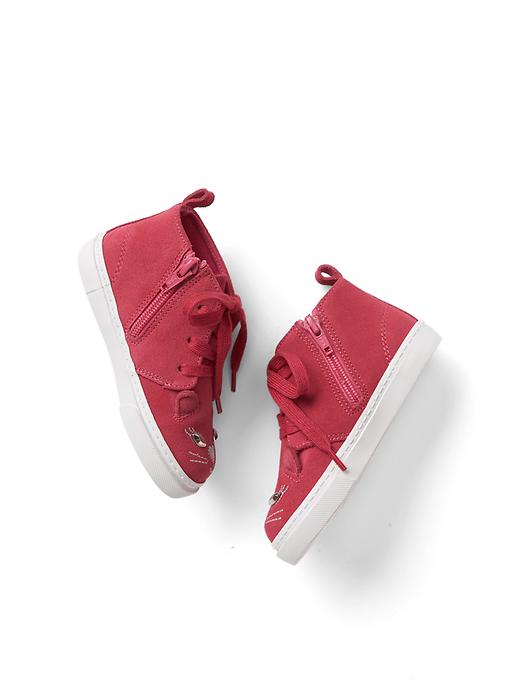 2 of 8 showing, with the color royal fuchsia of product Cat mid-top trainers