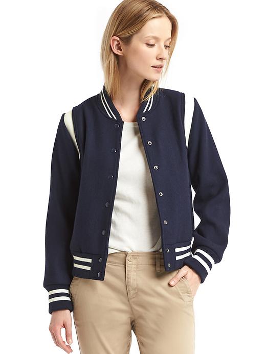 Image number 1 showing, Wool bomber jacket