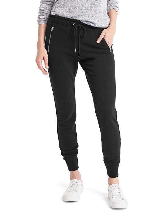 1 of 8 showing, with the color true black of product Zip pocket joggers