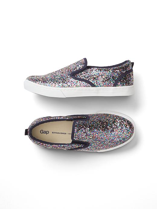 View large product image 1 of 1. Kids Glitter Slip-On Sneakers