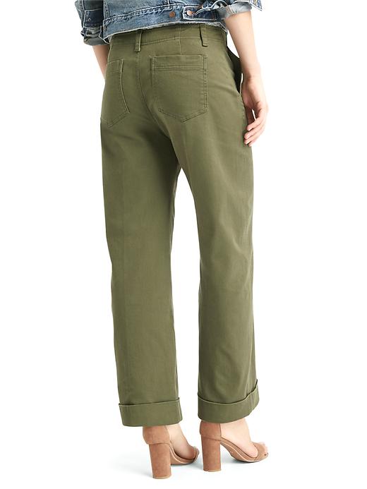2 of 8 showing, with the color army jacket green of product Wide-leg utility pants
