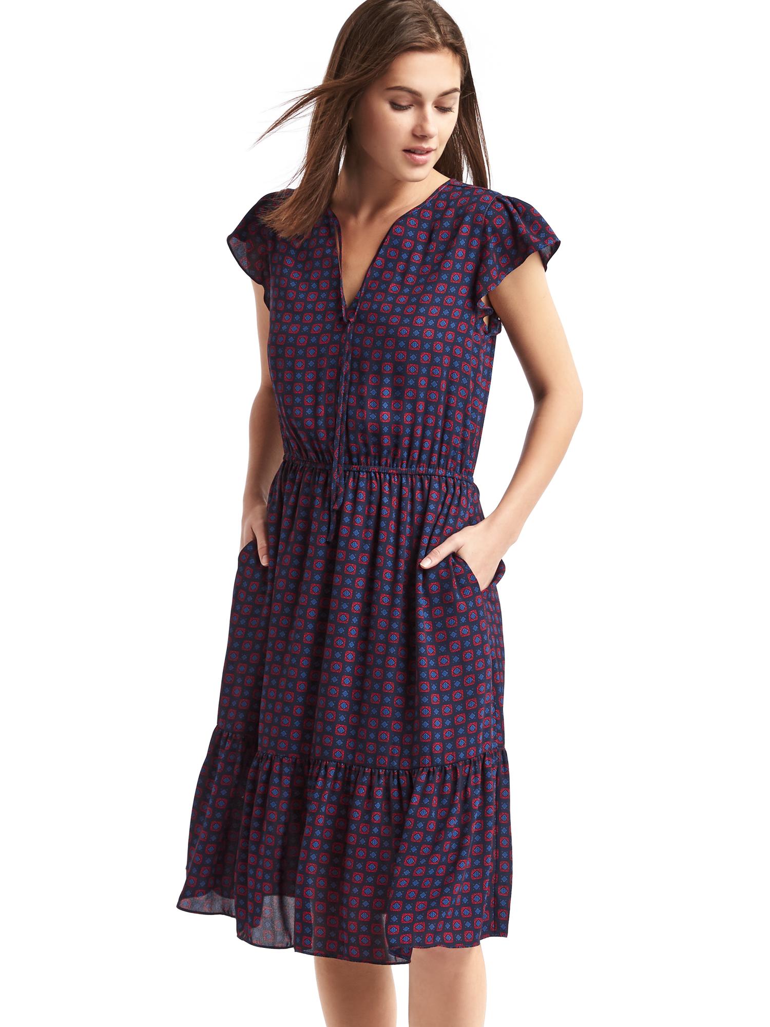 Midi peasant dress Gap