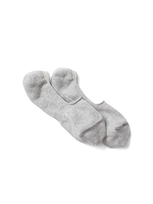 1 of 8 showing, with the color heather grey of product Logo No-Show Socks