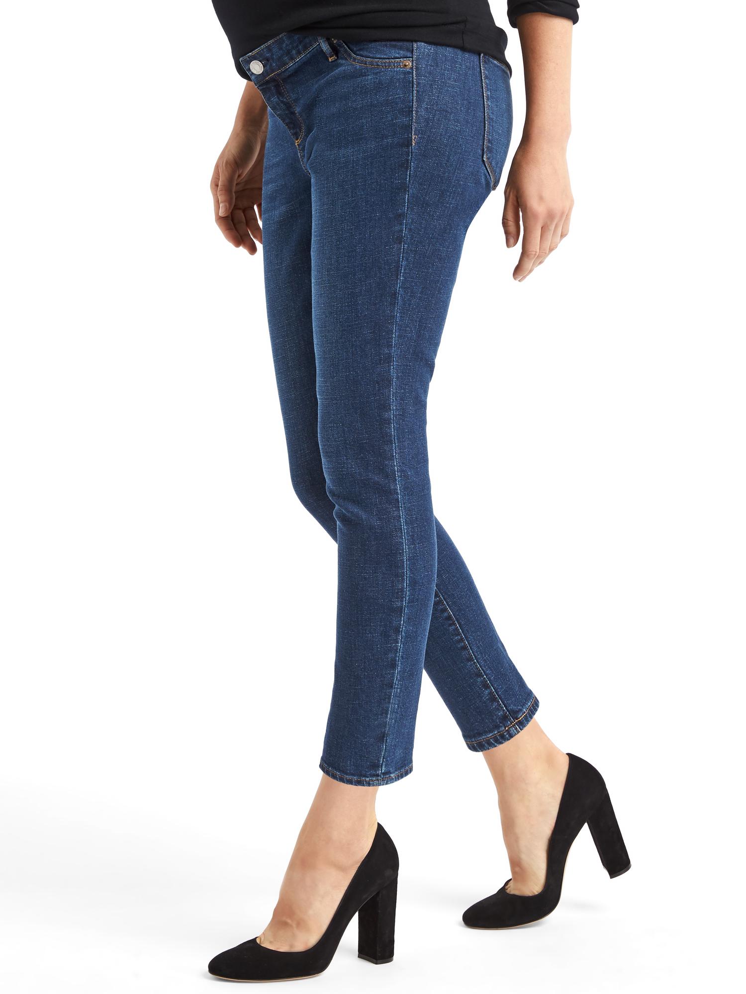Maternity inset panel true skinny ankle jeans Gap