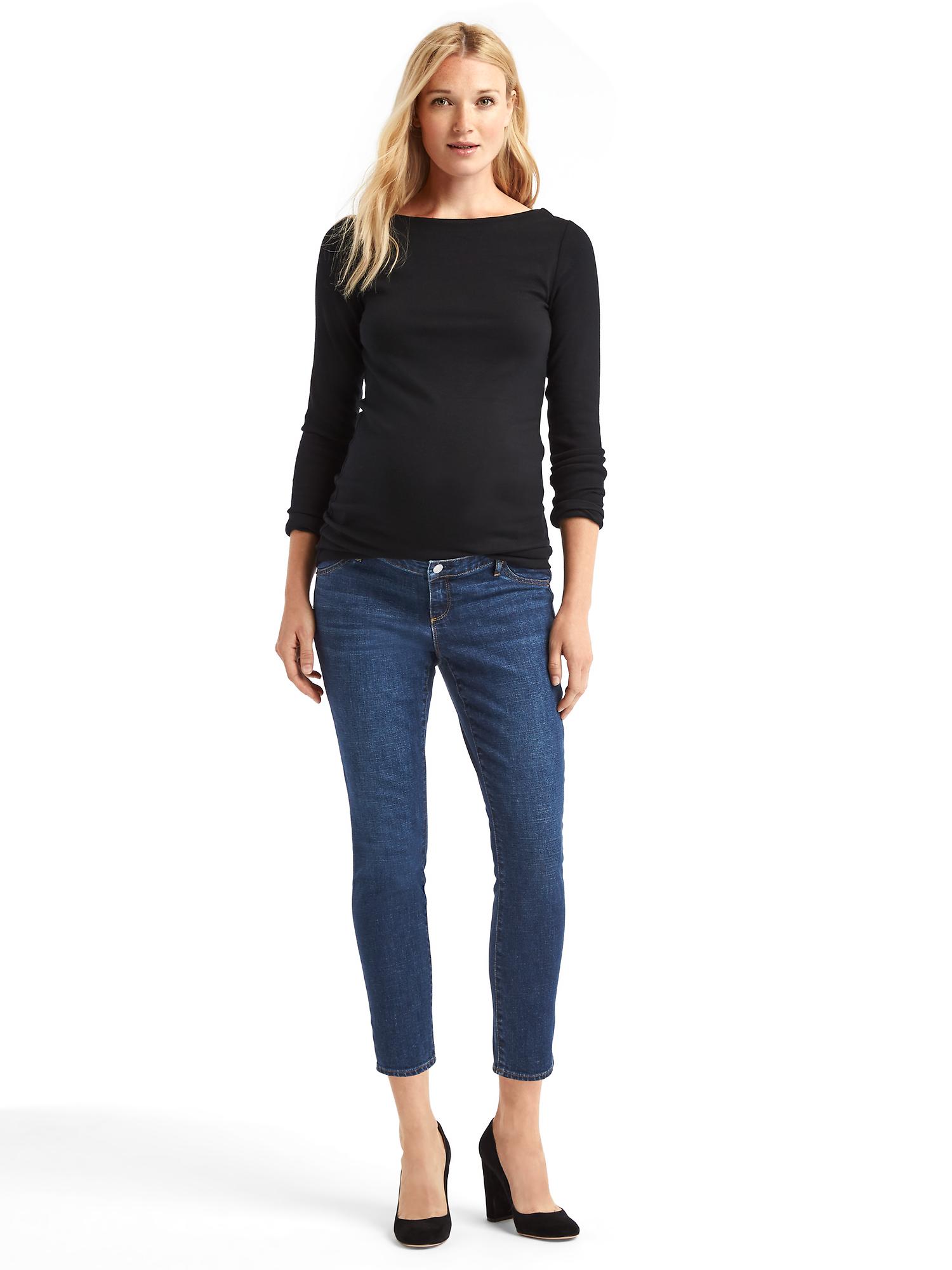 Maternity inset panel true skinny ankle jeans Gap