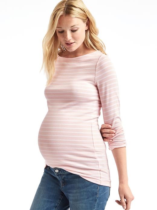 Image number 8 showing, Maternity Modern Stripe Boatneck T-Shirt