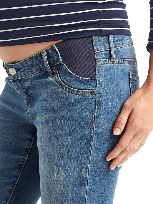 Image number 3 showing, Maternity inset panel real straight jeans