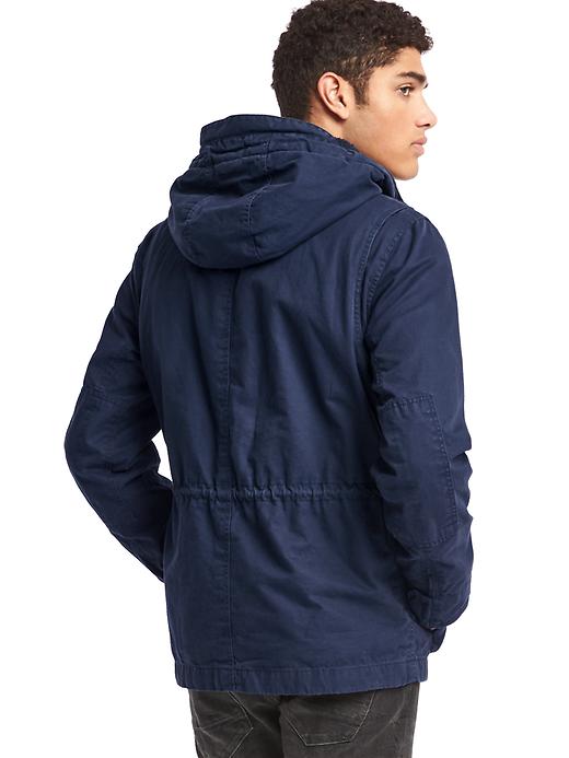 2 of 8 showing, with the color true indigo of product Gap + Pendleton hooded fatigue jacket