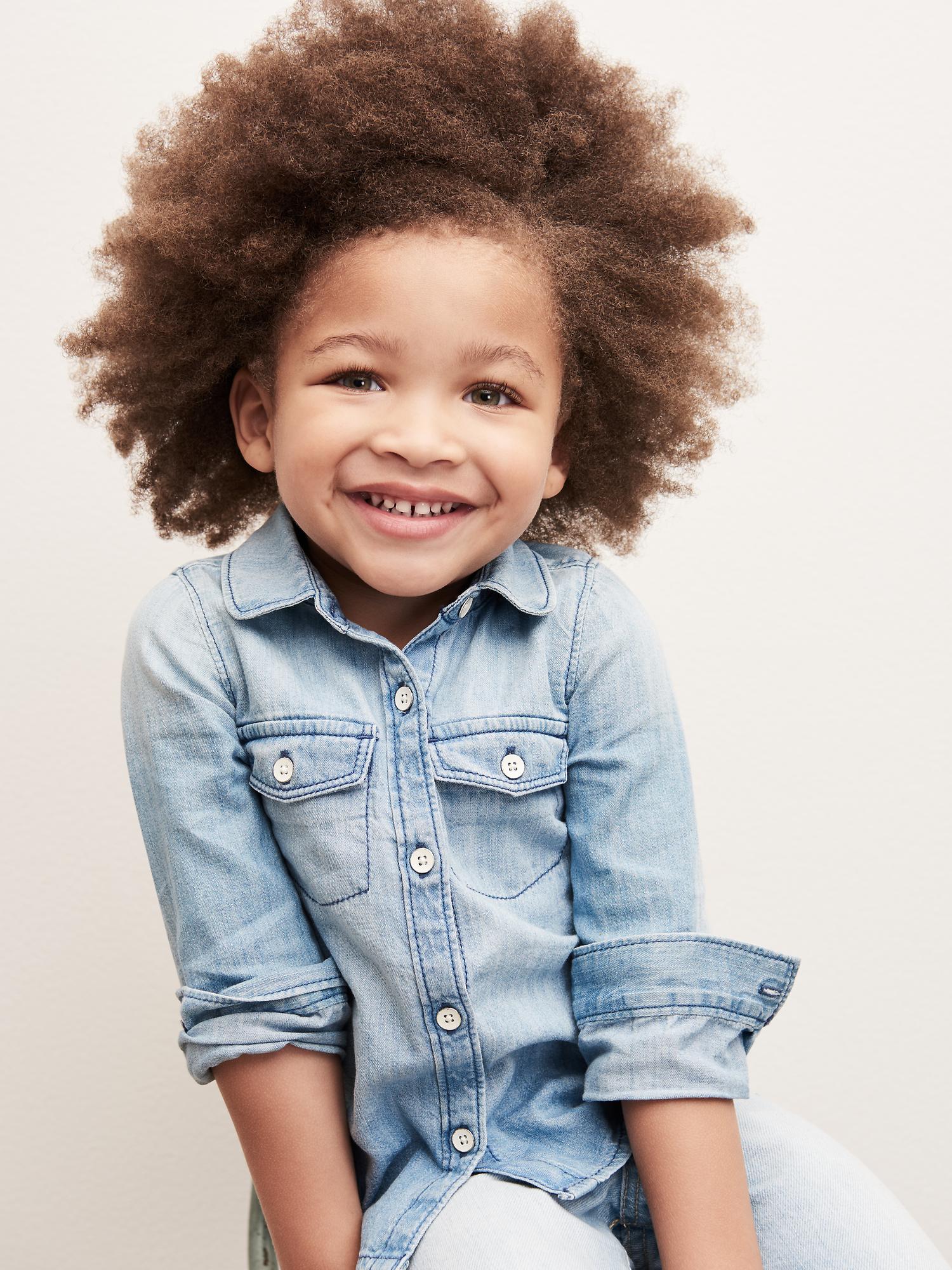 toddler girl chambray shirt