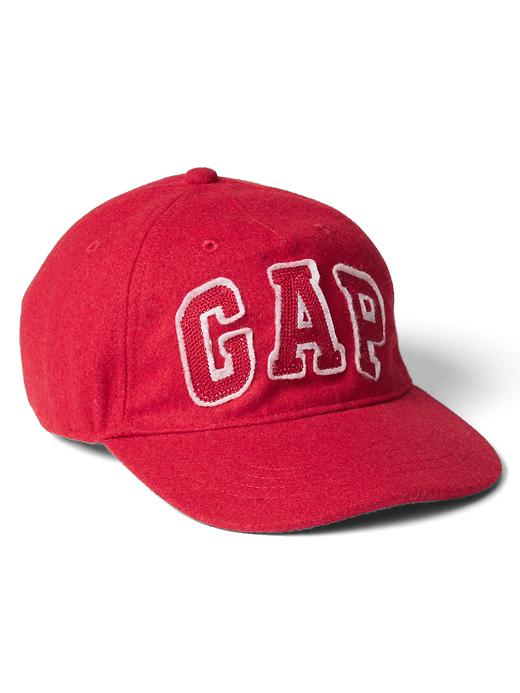 1 of 8 showing, with the color pure red of product Logo wool baseball hat