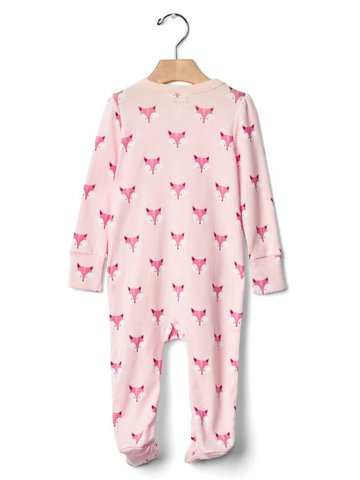 2 of 8 showing, with the color milkshake pink of product Fox footed one-piece