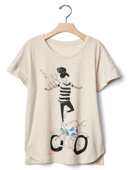 1 of 8 showing, with the color oatmeal of product Glitter genius graphic tee