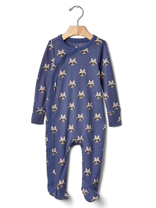 1 of 8 showing, with the color raccoon of product Raccoon footed one-piece