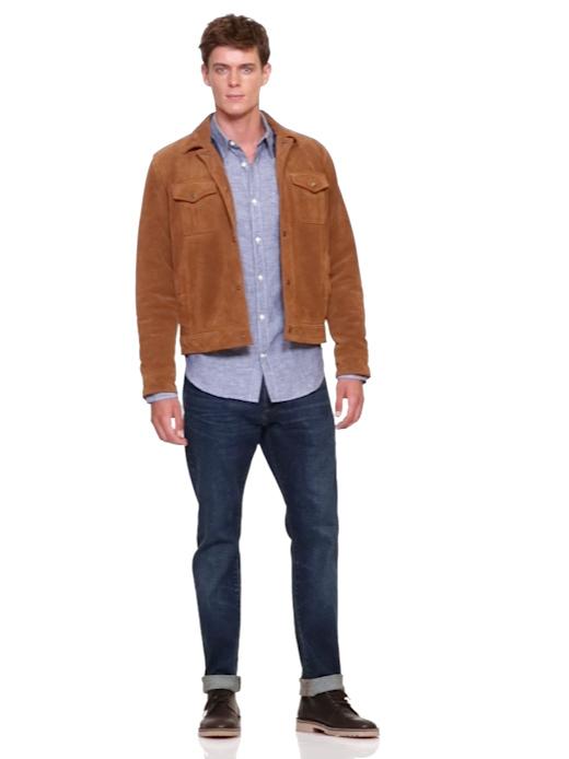 Suede trucker jacket Gap