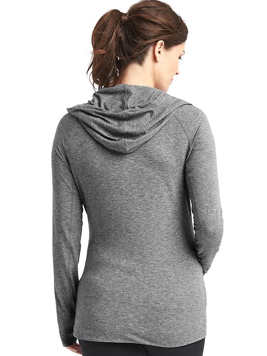 2 of 8 showing, with the color heather grey of product Maternity GapFit Breathe Zip Hoodie