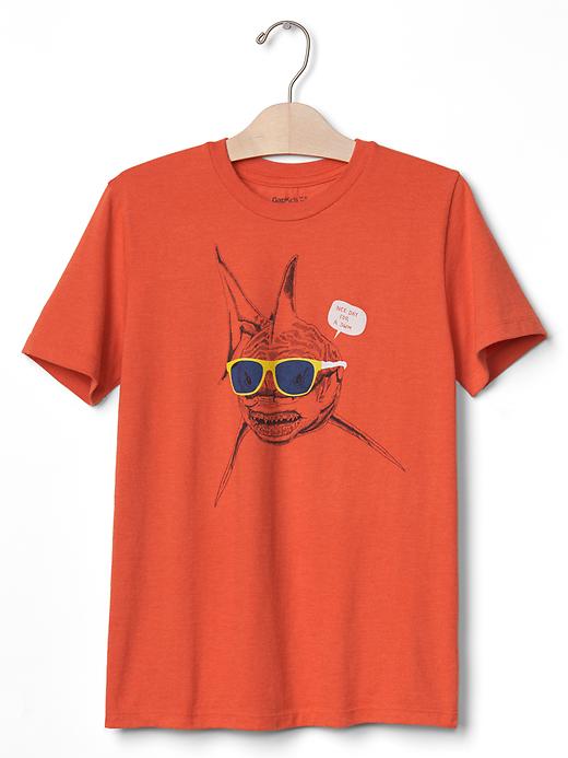 1 of 8 showing, with the color fire coral of product Graphic short sleeve tee