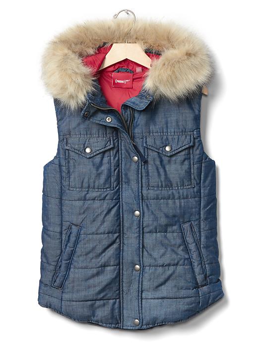 ジャケット・アウター gap y2k fur down vest Gap x (RED) fur-trim puffer vest | Gap