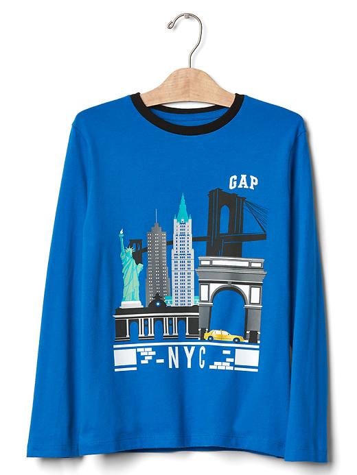 1 of 8 showing, with the color blue streak of product Big city graphic tee