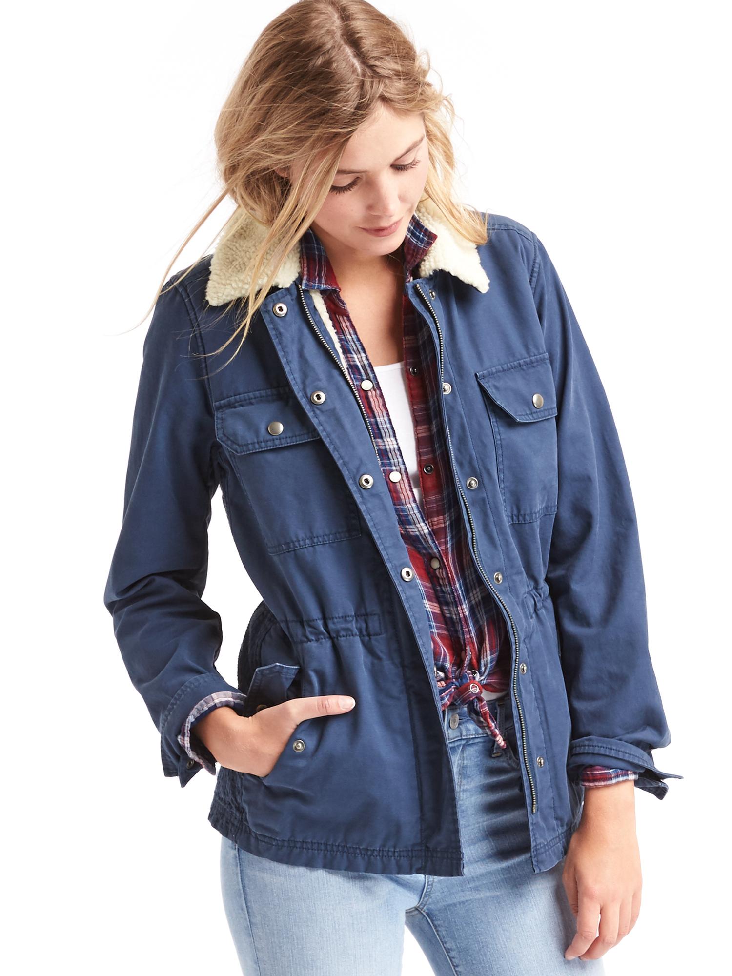 Gap womens sherpa jacket discount