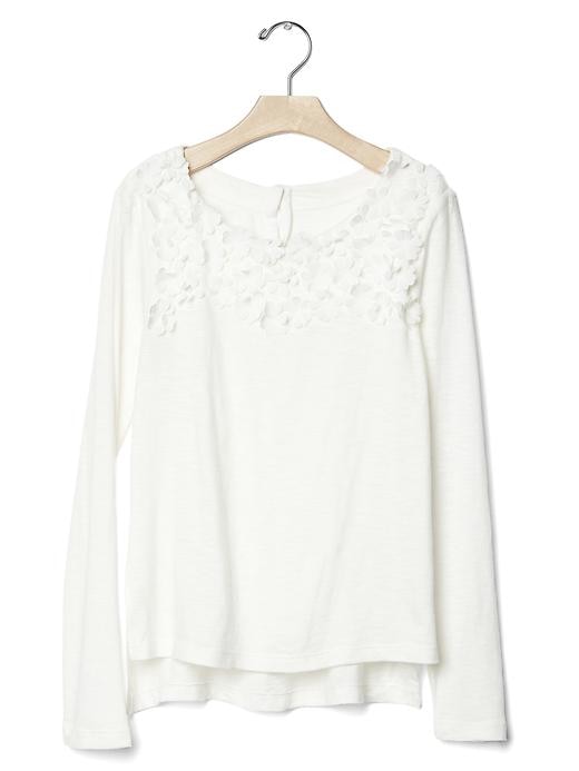 1 of 8 showing, with the color new off white of product Floral applique tee