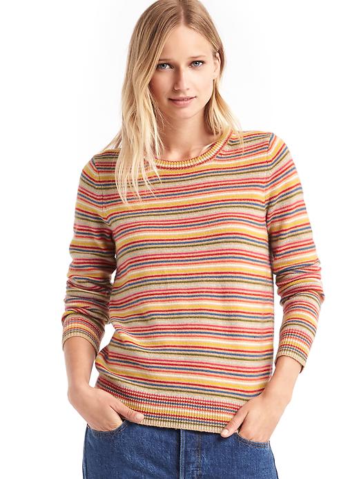Image number 1 showing, Mini stripe crewneck sweater
