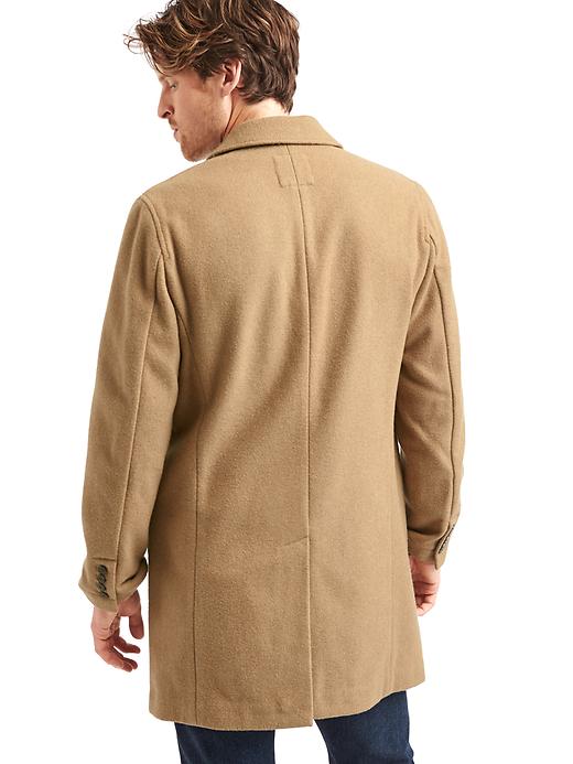 Camel crombie coat discount