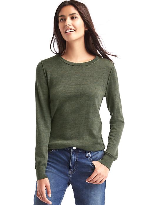 1 of 8 showing, with the color olive of product Merino wool sweater