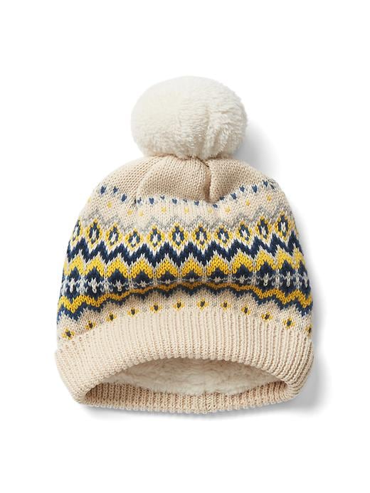 1 of 8 showing, with the color stone of product Fair isle pom-pom hat