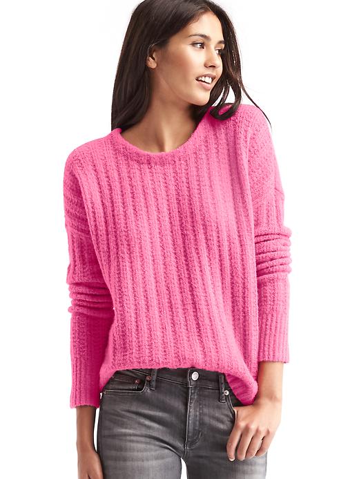 1 of 8 showing, with the color french pink of product Ribbed crewneck sweater