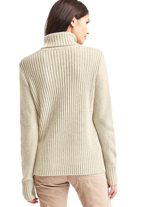 2 of 8 showing, with the color oatmeal heather of product Patchwork turtleneck sweater
